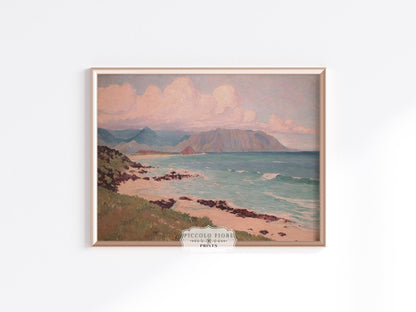 Beach, Mountains and Clouds | P422 - Single Art Prints - Piccolo Fiore Prints