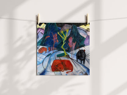 Bison in Winter Oil Painting | P489 - Single Square Art Prints - Piccolo Fiore Prints