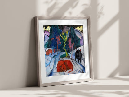 Bison in Winter Oil Painting | P489 - Single Square Art Prints - Piccolo Fiore Prints