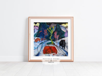 Bison in Winter Oil Painting | P489 - Single Square Art Prints - Piccolo Fiore Prints