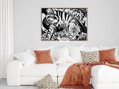Black and White Abstract Tiger | P490 - Single Art Prints - Piccolo Fiore Prints