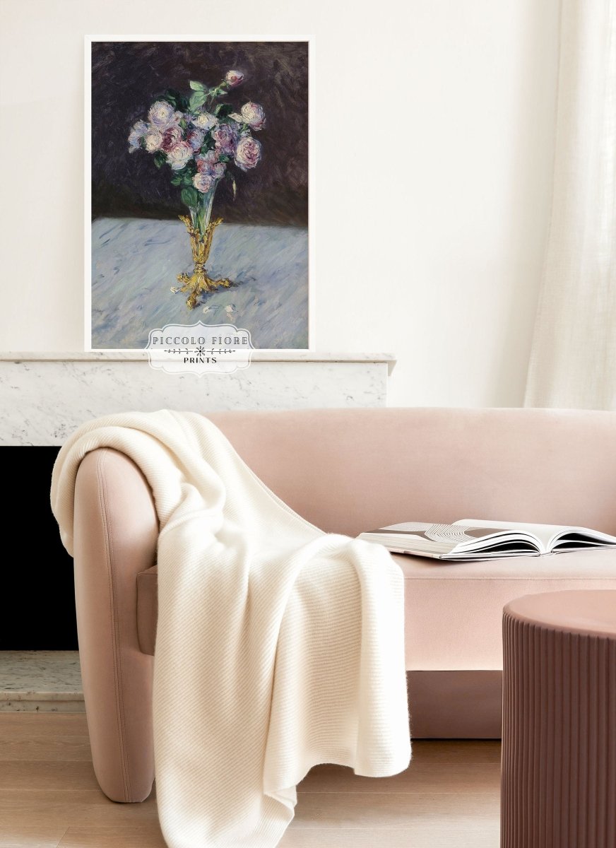 Bouquet of Roses in Crystal Vase | P559 - Single Art Prints - Piccolo Fiore Prints