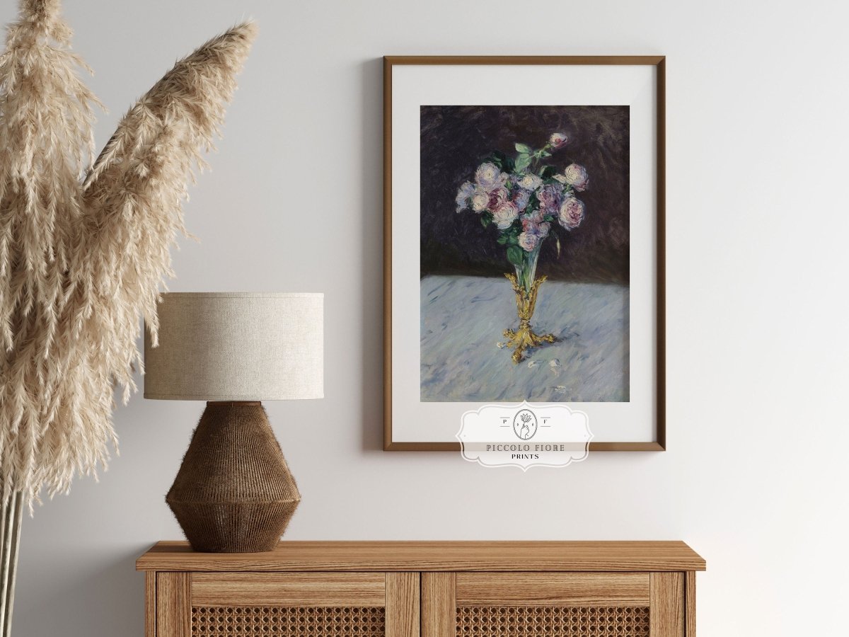 Bouquet of Roses in Crystal Vase | P559 - Single Art Prints - Piccolo Fiore Prints