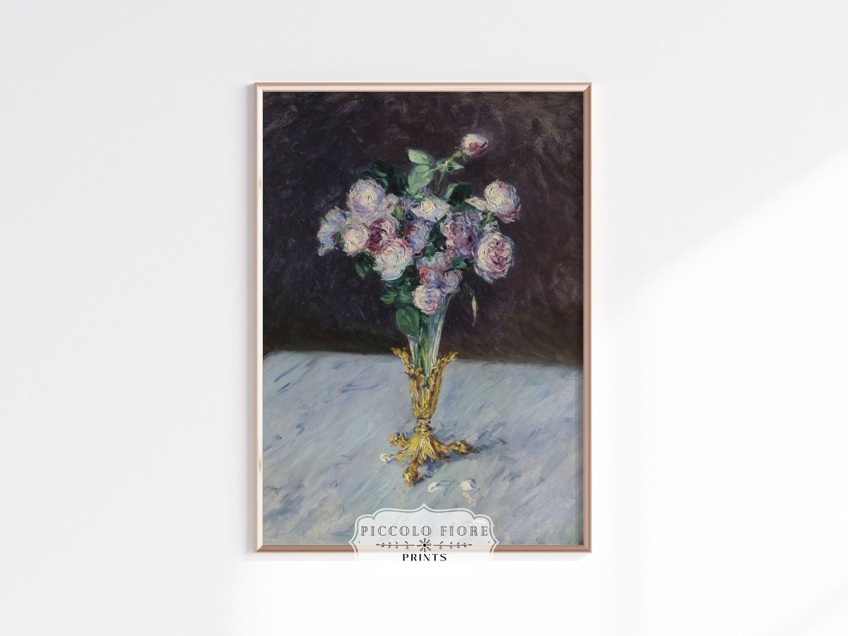 Bouquet of Roses in Crystal Vase | P559 - Single Art Prints - Piccolo Fiore Prints