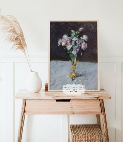 Bouquet of Roses in Crystal Vase | P559 - Single Art Prints - Piccolo Fiore Prints