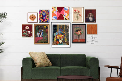 Burgundy Eclectic | Gallery Wall Set | 10 Prints | S10 - 7 - Gallery Wall Set - Piccolo Fiore Prints