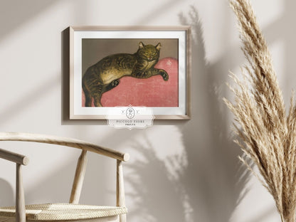 Cat on a Cushion | P330 - Single Art Prints - Piccolo Fiore Prints