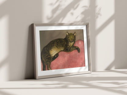 Cat on a Cushion | P330 - Single Art Prints - Piccolo Fiore Prints
