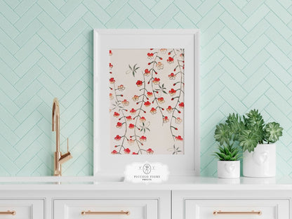 Cherry Blossom Pattern | Vintage Japanese Art | P322 - Single Art Prints - Piccolo Fiore Prints