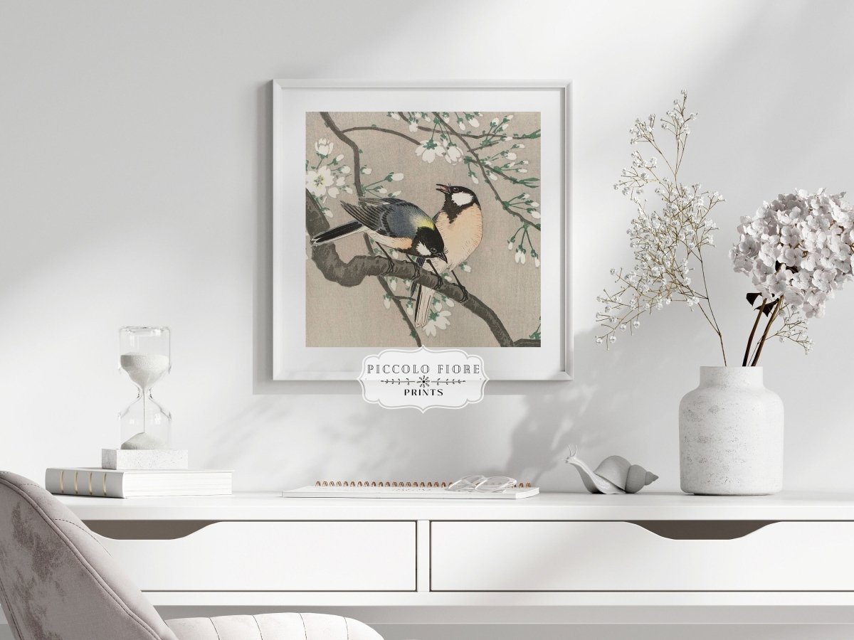 Cherry Branch | Vintage Japanese Art | P279 - Single Square Art Prints - Piccolo Fiore Prints