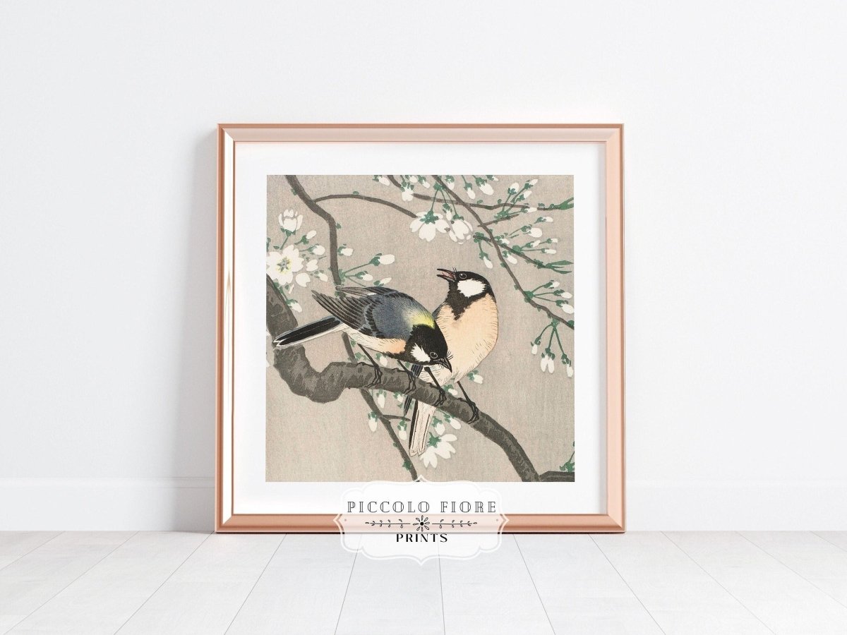 Cherry Branch | Vintage Japanese Art | P279 - Single Square Art Prints - Piccolo Fiore Prints