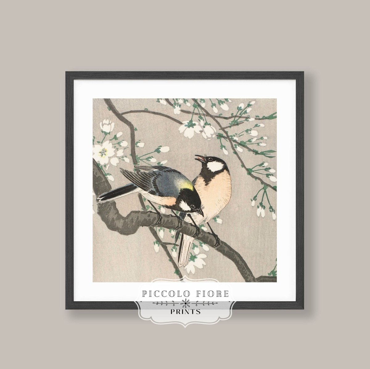 Cherry Branch | Vintage Japanese Art | P279 - Single Square Art Prints - Piccolo Fiore Prints