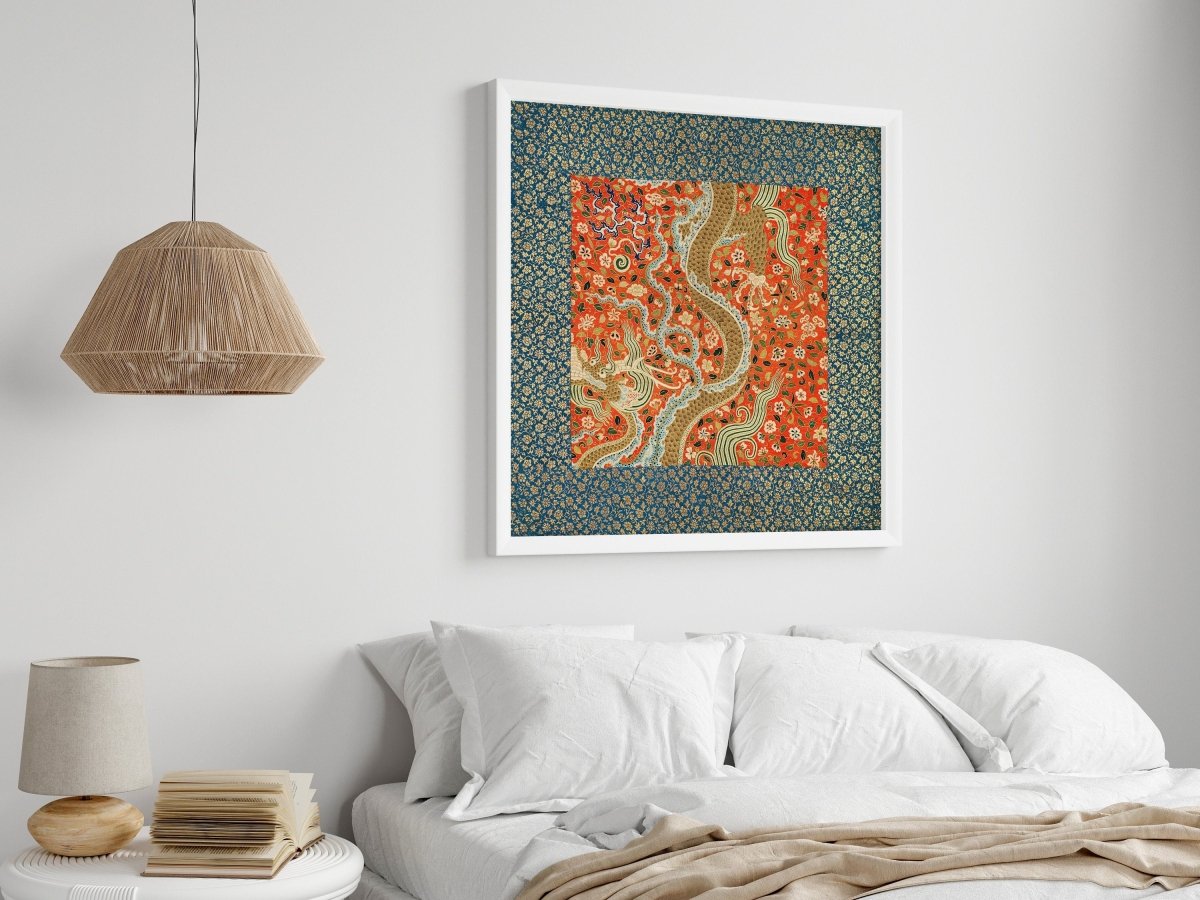 Chinese Dragon | Textile Art Print | P303 - Single Square Art Prints - Piccolo Fiore Prints