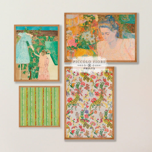 Citrus Green, Yellow and Pink | Gallery Wall Set | 4 Prints | S9 - 5.1 - Gallery Wall Set - Piccolo Fiore Prints