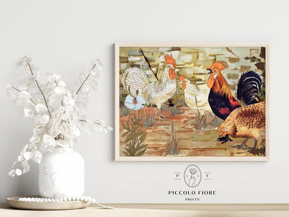 Coqs et Poules | P247 - Single Art Prints - Piccolo Fiore Prints