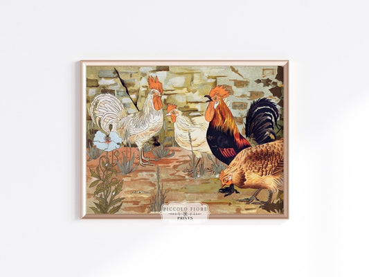Coqs et Poules | P247 - Single Art Prints - Piccolo Fiore Prints