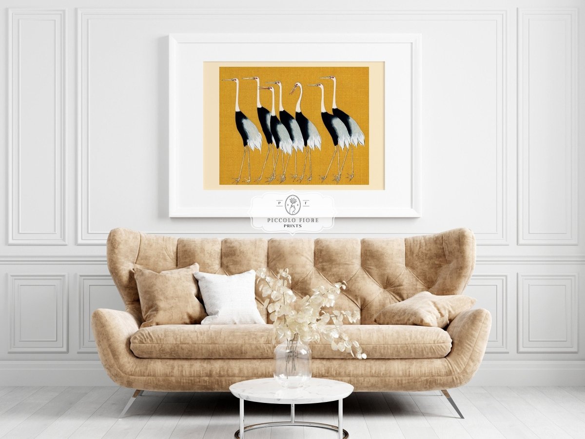 Crane Birds | P352 - Single Art Prints - Piccolo Fiore Prints