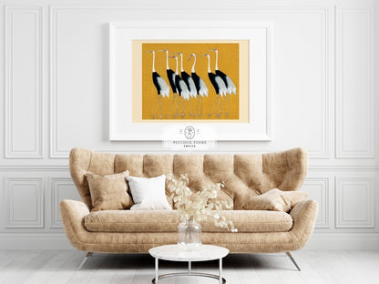 Crane Birds | P352 - Single Art Prints - Piccolo Fiore Prints