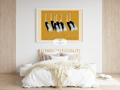 Crane Birds | P352 - Single Art Prints - Piccolo Fiore Prints