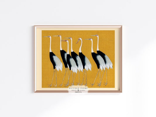 Crane Birds | P352 - Single Art Prints - Piccolo Fiore Prints