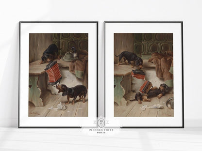 Dachshunds and Concertina | 2 Prints | D2 - 1 - Gallery Wall Set - Piccolo Fiore Prints