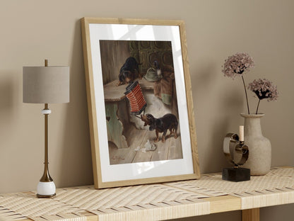 Dachshunds and Concertina | P415 - Single Art Prints - Piccolo Fiore Prints