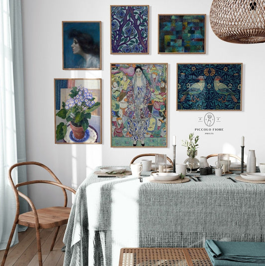 Dark Navy Blue & Green | Gallery Wall Set | 6 Prints | S9 - 8.4 - Gallery Wall Set - Piccolo Fiore Prints