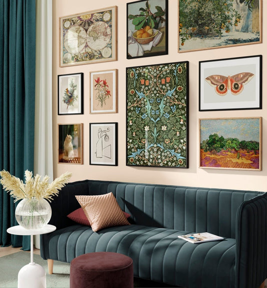 Eclectic Blue, Green and Terracotta | Gallery Wall Set | 10 Prints | C10 - 2 - Gallery Wall Set - Piccolo Fiore Prints