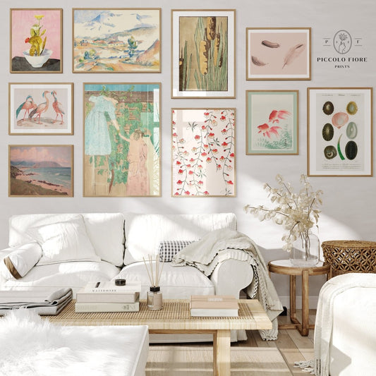 Eclectic Pastel Pink | Gallery Wall Set | 10 Prints | M10 - 1 - Gallery Wall Set - Piccolo Fiore Prints