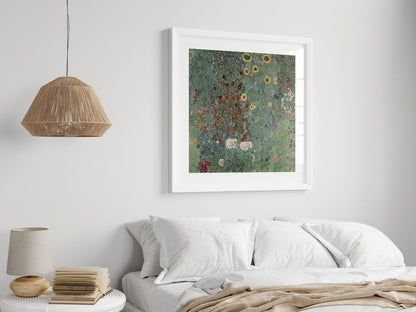 Farm Garden with Sunflowers | P383 - Single Square Art Prints - Piccolo Fiore Prints