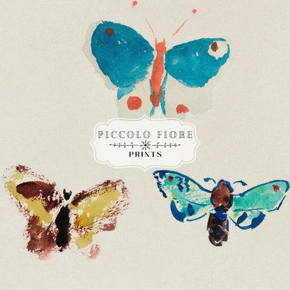 Five Butterflies | P33 - Single Art Prints - Piccolo Fiore Prints