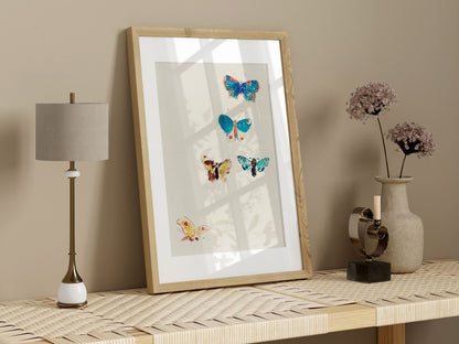 Five Butterflies | P33 - Single Art Prints - Piccolo Fiore Prints