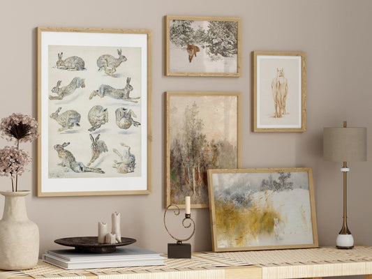 Fox, Hare & Horse | Gallery Wall Set | 5 Prints | M5 - 2 - Gallery Wall Set - Piccolo Fiore Prints