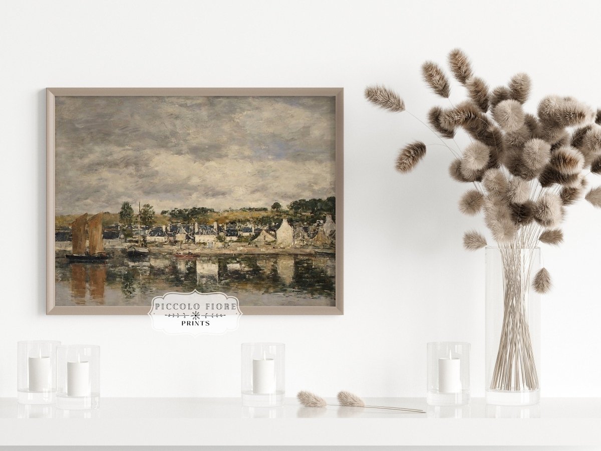 French Village by A River | P124 - Single Art Prints - Piccolo Fiore Prints