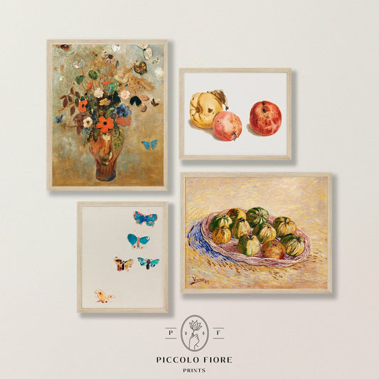 Fruit, Flowers and Butterflies | Gallery Wall Set | 4 Prints | S11 - 1.4 - Gallery Wall Set - Piccolo Fiore Prints