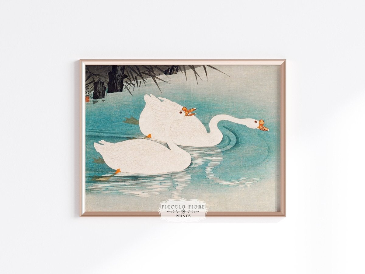 Geese Amid Reeds | Vintage Japanese Art | P353 - Single Art Prints - Piccolo Fiore Prints