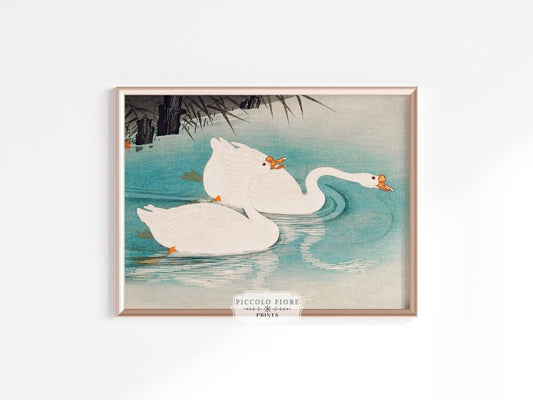 Geese Amid Reeds | Vintage Japanese Art | P353 - Single Art Prints - Piccolo Fiore Prints