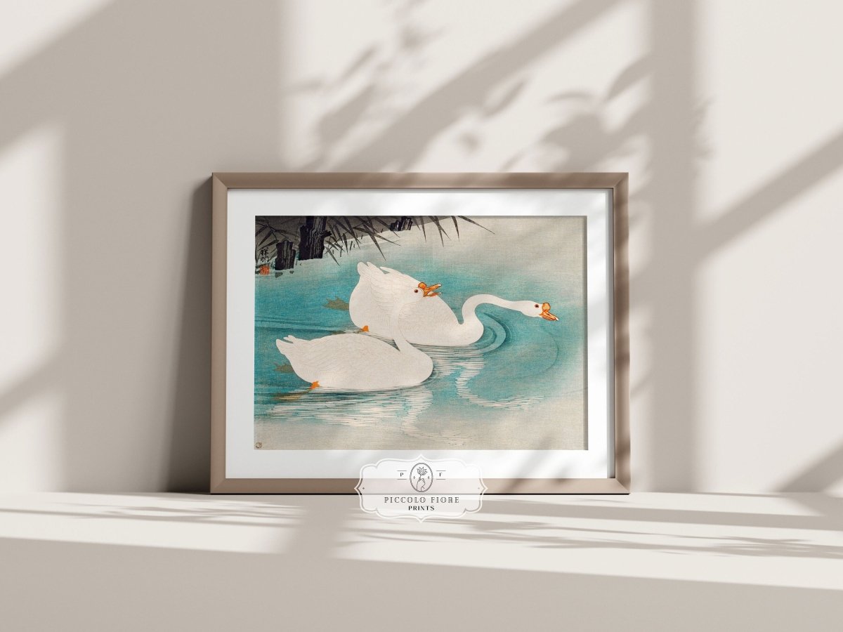 Geese Amid Reeds | Vintage Japanese Art | P353 - Single Art Prints - Piccolo Fiore Prints