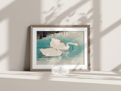 Geese Amid Reeds | Vintage Japanese Art | P353 - Single Art Prints - Piccolo Fiore Prints