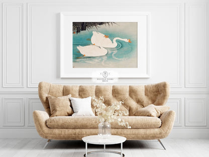 Geese Amid Reeds | Vintage Japanese Art | P353 - Single Art Prints - Piccolo Fiore Prints