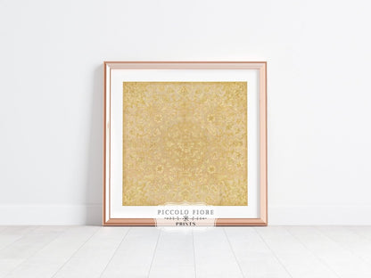 Gold Irelandian Coverlet | Textile Art Print | P131 - Single Square Art Prints - Piccolo Fiore Prints