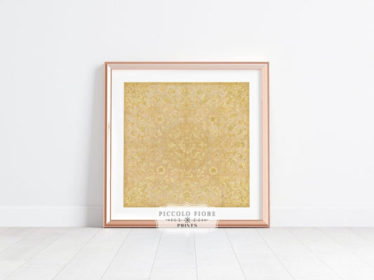 Gold Irelandian Coverlet | Textile Art Print | P131 - Single Square Art Prints - Piccolo Fiore Prints