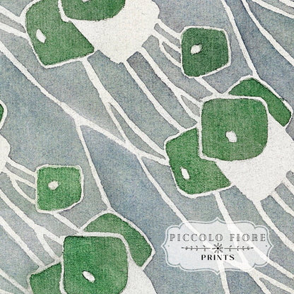 Green Geometric | P10 - Single Art Prints - Piccolo Fiore Prints