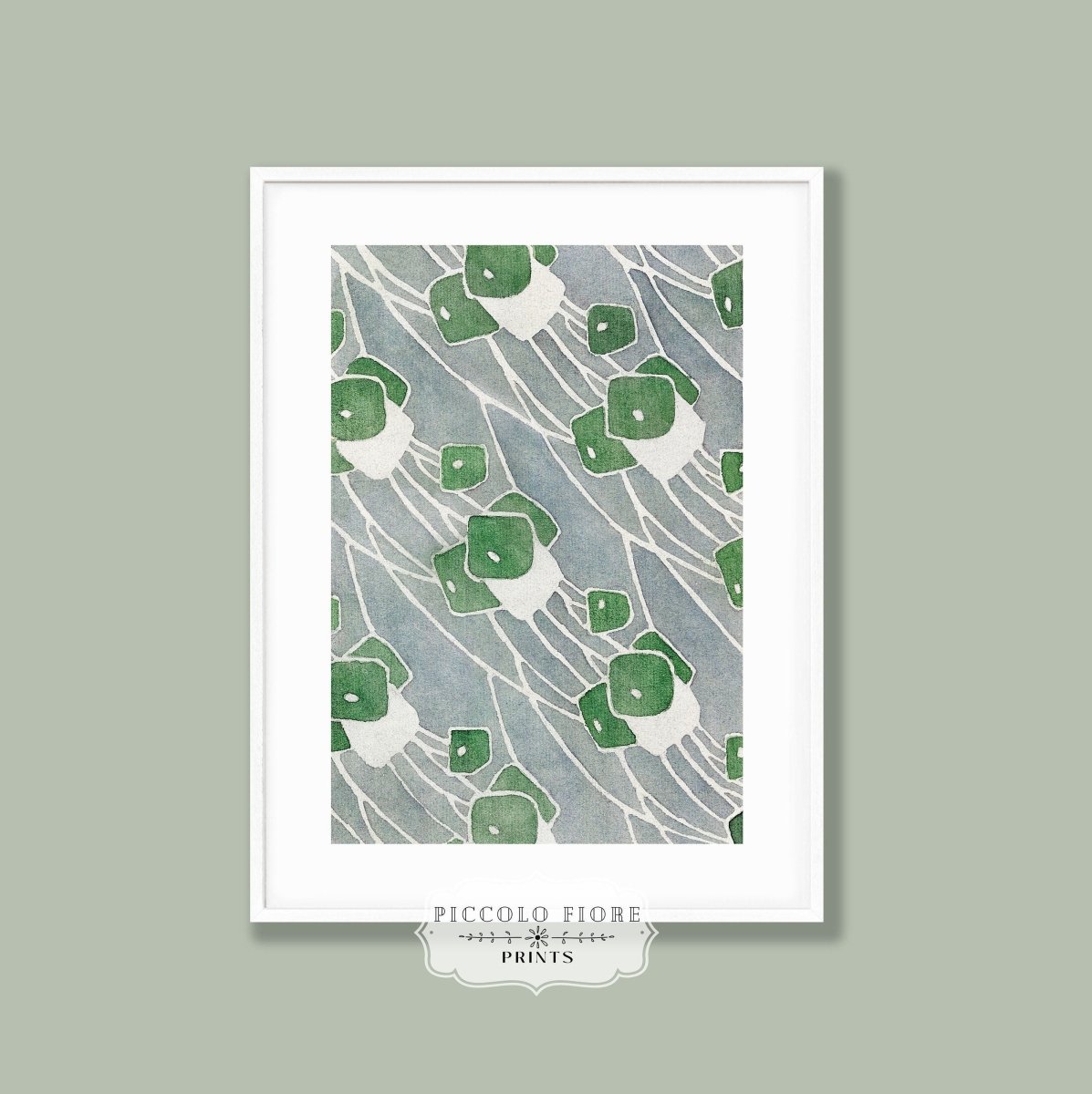 Green Geometric | P10 - Single Art Prints - Piccolo Fiore Prints