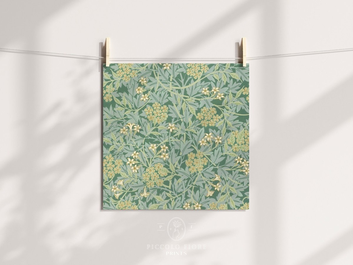 Green Jasmine | William Morris | P197 - Single Square Art Prints - Piccolo Fiore Prints