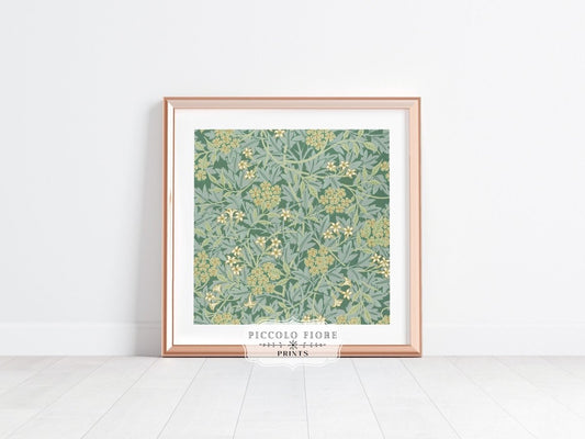 Green Jasmine | William Morris | P197 - Single Square Art Prints - Piccolo Fiore Prints