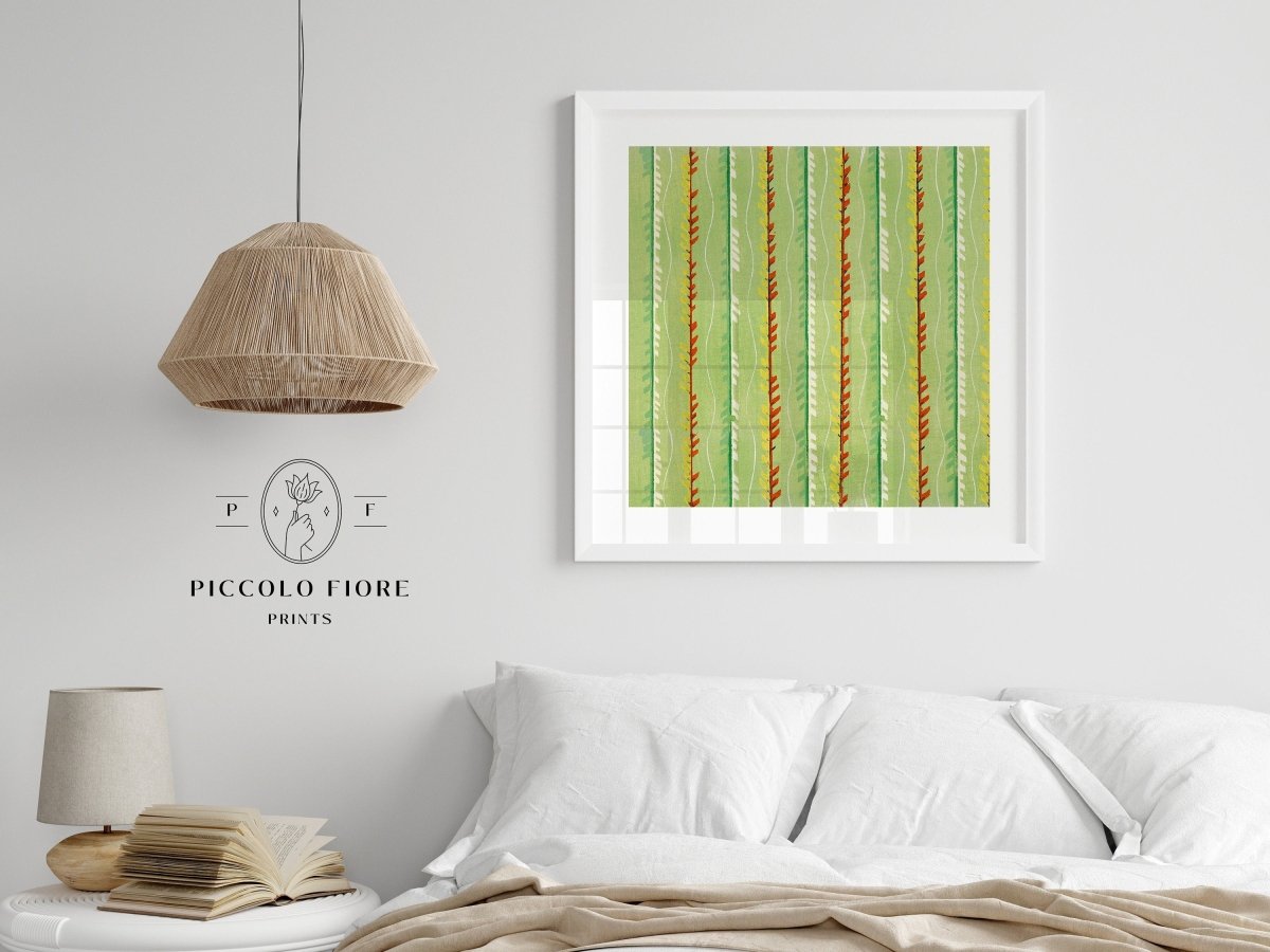 Green Stripe | Vintage Japanese Woodblock Print | P144 - Single Square Art Prints - Piccolo Fiore Prints