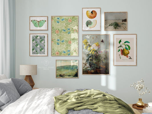 Grey and Green Coastal | Gallery Wall Set | 8 Prints | M8 - 1 - Gallery Wall Set - Piccolo Fiore Prints