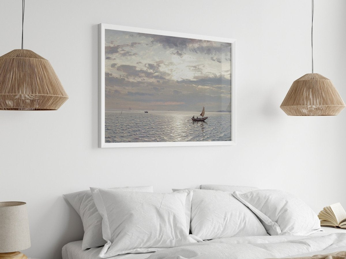 Grey Sailing Boat Seascape | P427 - Single Art Prints - Piccolo Fiore Prints