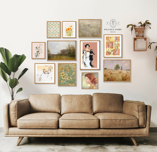 Eclectic Peach and Sage | Gallery Wall Set | 11 Prints | S11-4